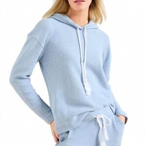 Talbots NWT Cotton Coastal Blue Hoodie Petite Small Resort Lounge Beach Pullover